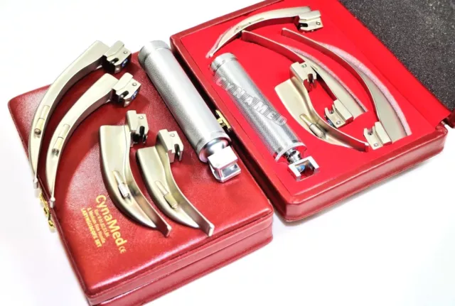 4 Blades And One Handle Laryngoscope Macintosh Intubation  Emt Anesthesia Set