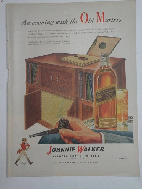 Magazine Ad* - 1945 - Johnnie Walker Scotch - World War II