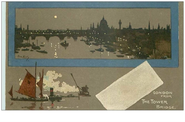 illustrateur .n° 34435.art nouveau.london from the tower bridge.