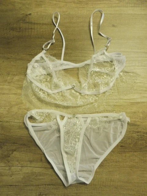 Ensemble Soutien-gorge Et String Passionata Dentelle Noir/fuchsia - Taille 90A, Bon état