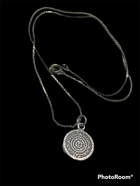 Aztec Calendar Pendant, Mexico Taxco Sterling, Silver