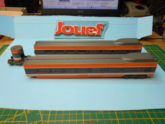 Jouef 5802 - Voiture TGV Intermédiaire D'Occasion HO (1/87) Avec Boîte Et Bogies