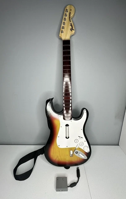 PS3 Rockband Harmonix Wireless Sunburst Stratocaster Guitar PSGTS2 w/ Dongle