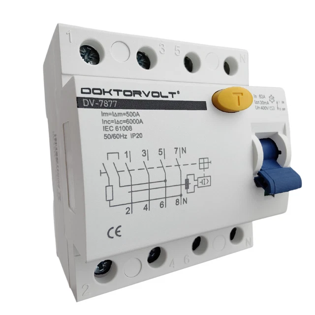 Interruttore RCD Tipo B 4 Poli - Sensibile A Tutte Le Correnti (AC/DC) Per Impianti Fotovoltaici - Foto 4