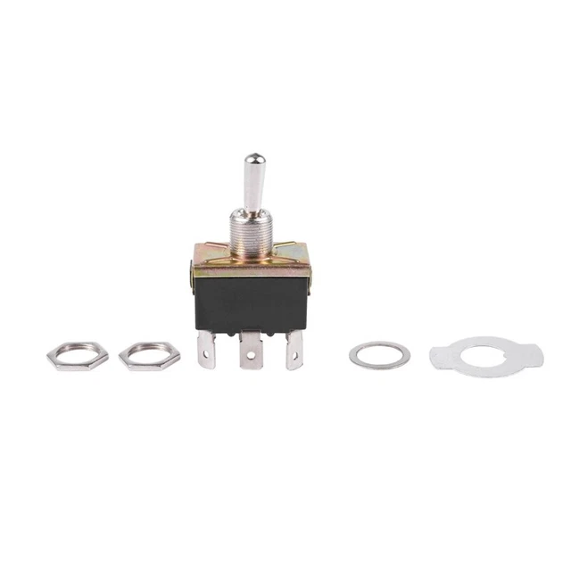 AC 250V/10A 125V/15A DPDT 3 Position ON/OFF/ON 6 Pins Toggle Switch Black+SilvO1