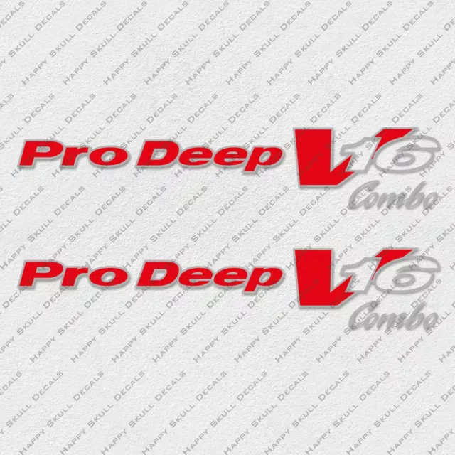 BASS TRACKER PRO DEEP V16 COMBO LOGO DECAL STICKER SET of 2