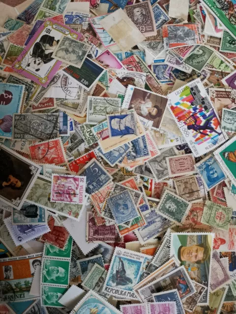 3000+ Mixed Foreign OFF PAPER World Postage Stamp Unsorted Collection Philately