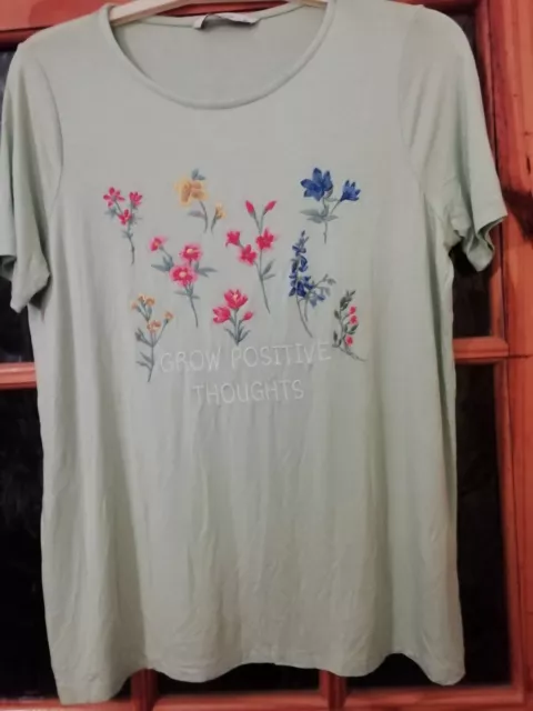 Nwot TU Woman Lovely embroidered top Grow Positive thoughts 12