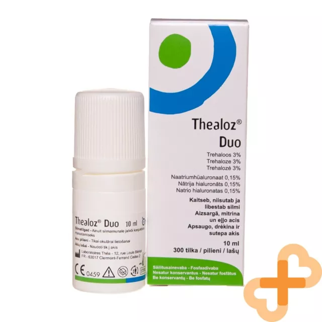 THEALOZ Duo Eye Gouttes 10ml Lubrifiant Hydratante Protégeant Liquide 300