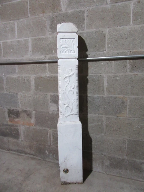~ Antique Carved Oak Newel Post 57 Tall 1 Of 2 ~ Architectural Salvage ~ 6