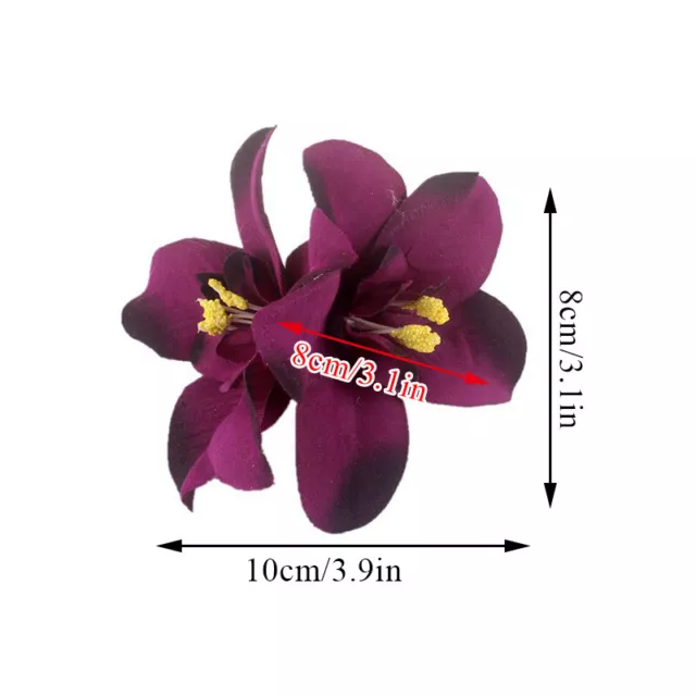 Orchid Flower Hair Clip Slide Grip Wedding Bridesmaid Prom Ball Vintage Pin UK… 2