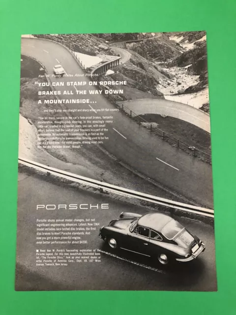 1964 Porsche 356 Original Vintage Print Ad Advertisement Printed