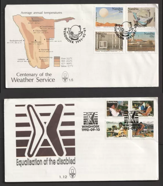 Namibia Two FDC First Day Covers. SWA South West Africa