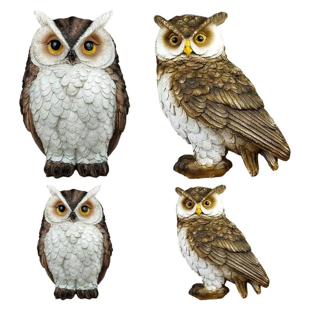 Résine Hibou Statue Décoration Bureau Étagère Bibliothèque Résine Figurine
