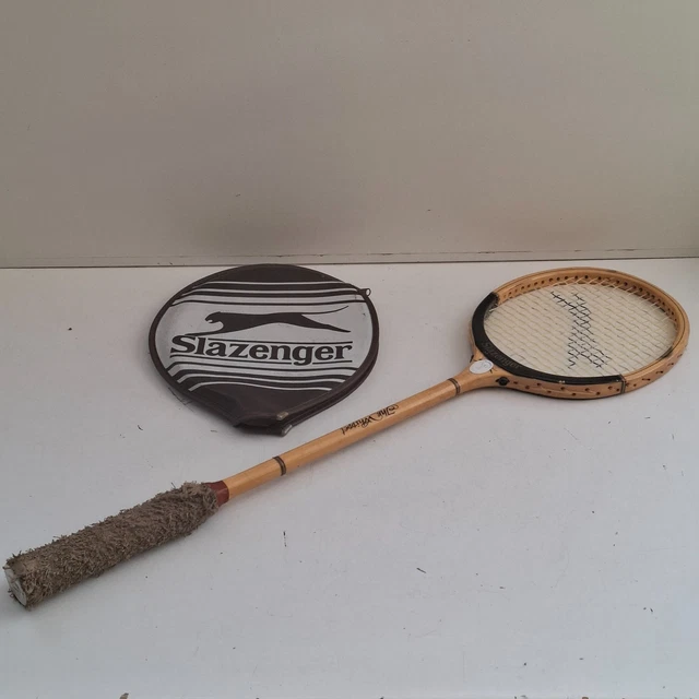 Raquette De Squash Vintage Slazenger 'The Whippet' - En Bois - Modèle Ancien Collection
