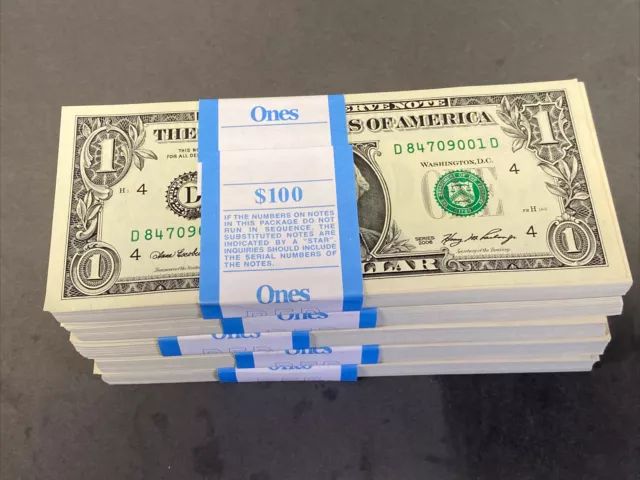 2006 FEDERAL RESERVE NOTES $1 BEP PACK $100 Consecutive Cleveland Fr 4801D UNC!