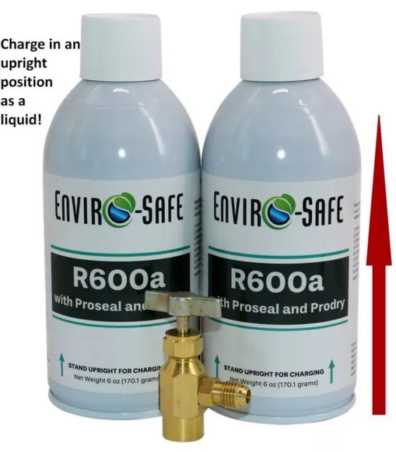 R600a Refrigerant with ProSeal & ProDry Includes Taper, (2) 6 oz. Cans Kit