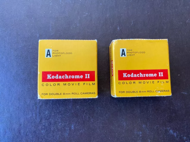 Two SEALED Rolls Kodachrome II Photoflood Double 8mm Movie Film; Nov 1969