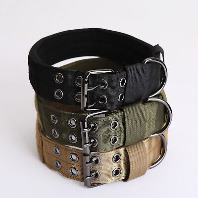 Tactical heavy duty Nylon large Dog Collar collar K9 Military with Metal Buckle 2