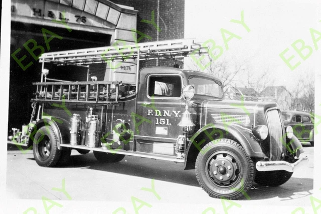 35MM B&W PHOTO Negative: FDNY ENGINE-151 fire apparatus £5.22 - PicClick UK