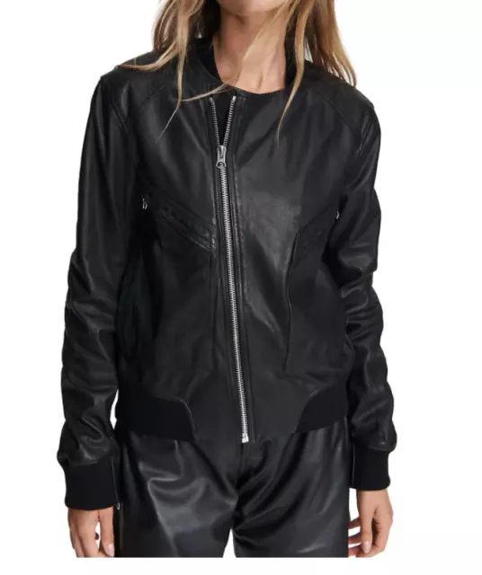 NEW Rag & Bone Leather Flight Bomber Jacket in Black - size M  $995 #C2816