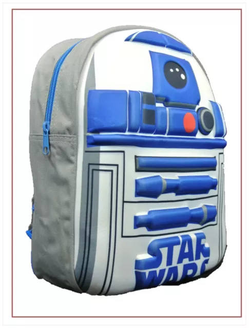 Zaino Ragazzi Ufficiale Star Wars R2D2 3D Bambini Personaggio Zaino Borsa Scuola Nuovo con Etichette
