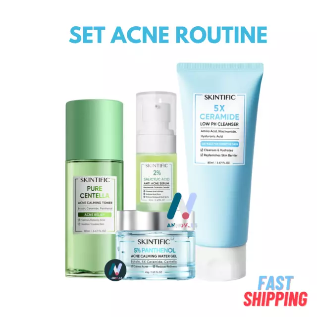 SET 4: SKINTIFIC Acne Anti-Aging 5X Ceramide Salicylic Panthenol Pure Centella