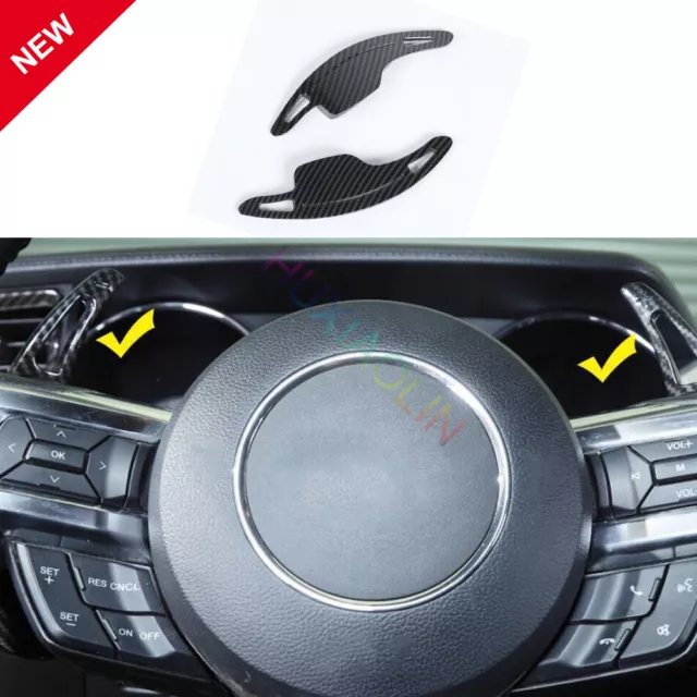For Ford Mustang 2015-2022 Carbon Fiber Car Steering Wheel Shift Paddle Shifter