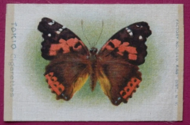 BUTTERFLIES and MOTHS Set 2Aa Blue American Tobacco SILK issued c1910 TOP GRADE