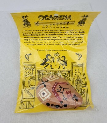Clay Ocarina Whistle Flute Necklace Eleanor Menzie Imports & Music Sheet NEW