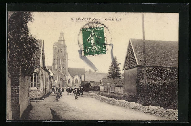 CPA Flavacourt, Grande Rue
