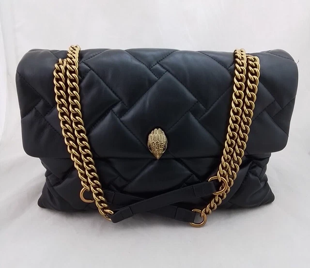 KURT GEIGER WOMEN S Black Bag Kensington Soft XXL Leather Damaged
