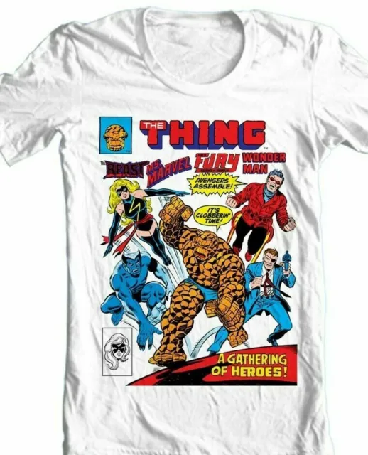 The Thing Wonder Man Beast Ms Marvel Fury comics bronze age cotton graphic tee