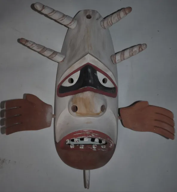 Orig $399 Inuit Shaman Transformation Mask, 16"