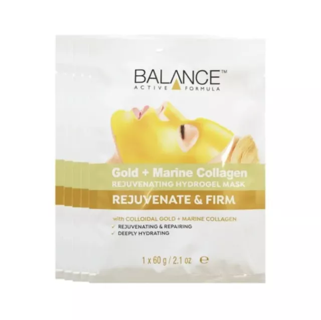 BALANCE GOLD COLLAGEN Face Mask Rejuvenating Hydrogel Colloidal Gold £4 ...