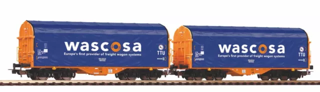 Piko 58396 AC Spur H0 "2er Set Schiebeplanenwagen SBB Wascosa VI" #NEU OVP#