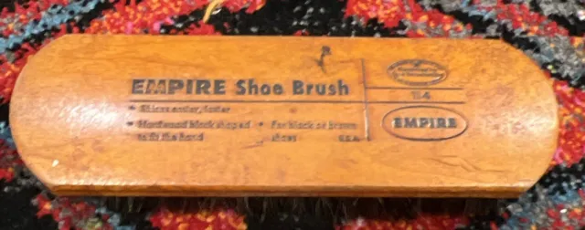 Vintage Empire Shoe Brush 100% Horsehair #114 Black or Brown RARE