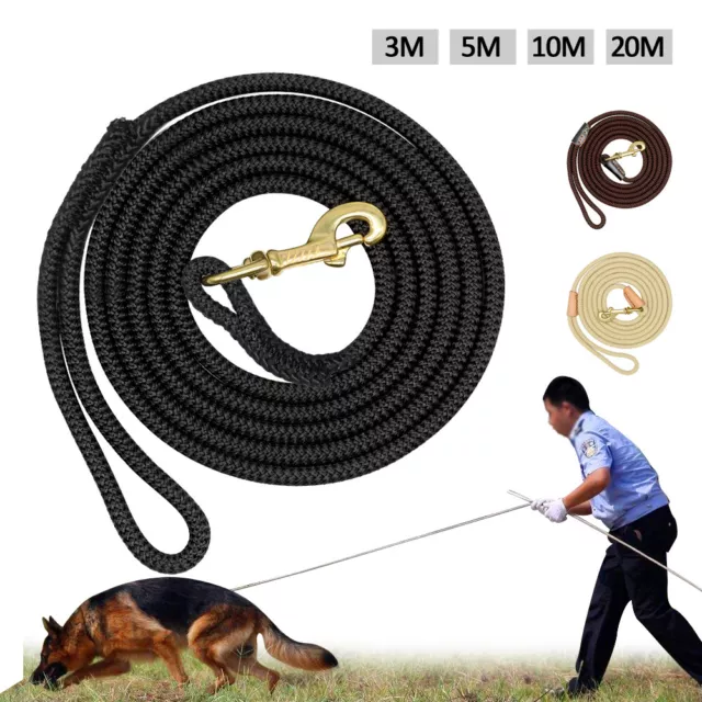 Dog Tracking Lead Heavy Duty 3/5/10/20M Long Strong Training Leash Recall Line