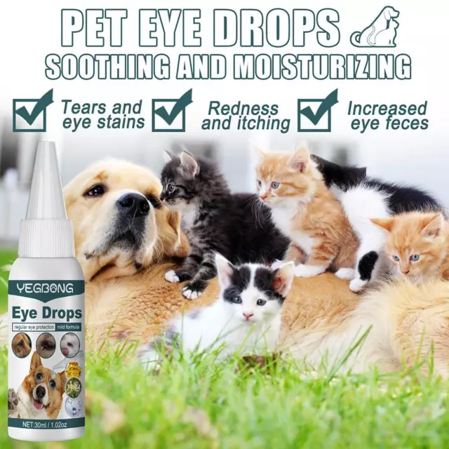 1/2/3X Pet Eye Drops Cats And Dogs To Remove Tear Marks Itching✨l Eye D8N6