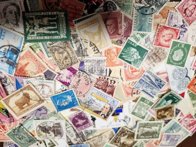 100+ Different Worldwide Stamps, Many Commemoratives