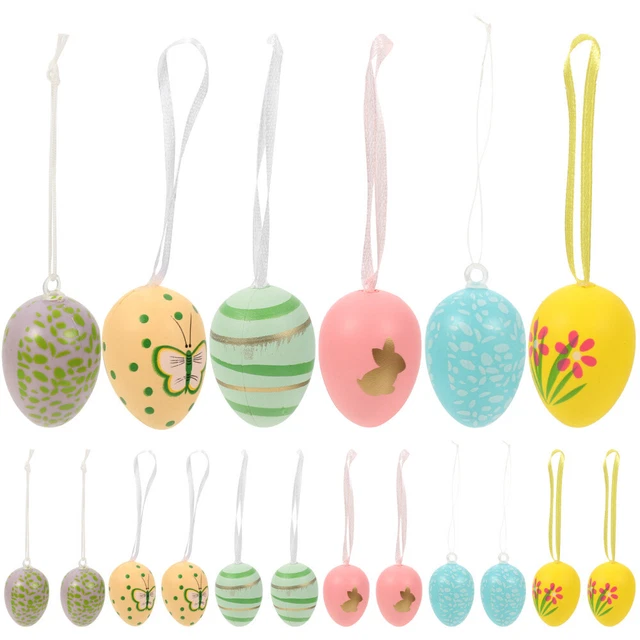 24 Pcs Décorations D'arbre D'oeufs De Pâques Œufs Jouets Pour Lapins Décorer