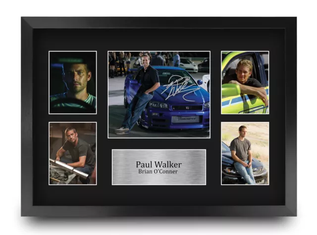 Paul Walker Fast and Furious Gift Framed Autograph Picture A3 Print to Movie Fan