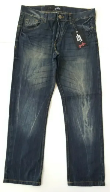 Nostic Men's Dark Blast Blue Washed Jeans Size 34x32  NWT $60.00