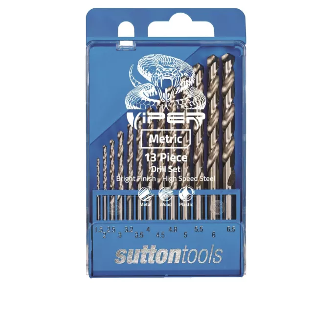 Sutton Tools 13 Piece Viper Metric Drill Bit Set