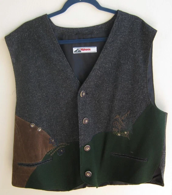 Alphorn German Austrian Bavarian Trachten Jacket with Deer Buttons