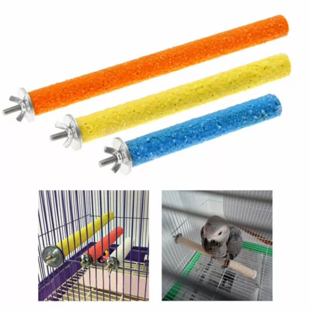 Pets Parrot Sand Stand Paw Grinding Quartz Pole Perch Pet Bird Toys Chew Toys