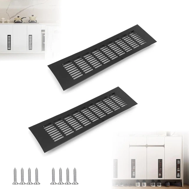 Lot De 2 Grilles D’Aération Aluminium Doré – 40 X 300 Mm – Pour CVC