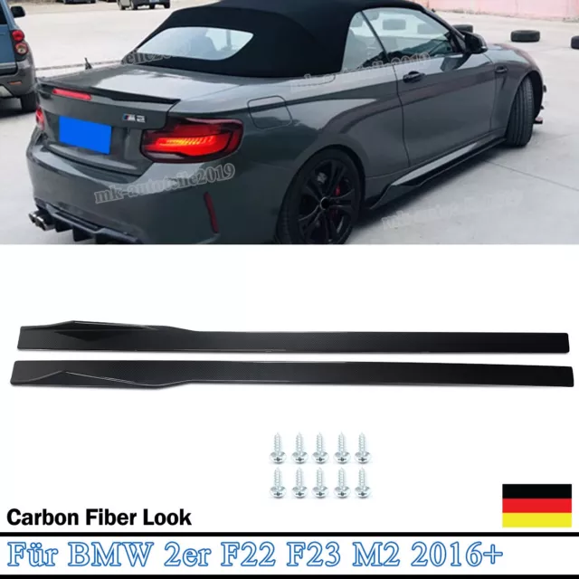 Carbon Look 2x für BMW F22 F23 M-Paket MTC Style Seitenschwellerkit Leisten ABS