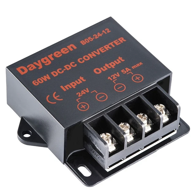 High Performance DC DC Converter 24V to 12V 5A 60W with Input Voltage 18 35VDC