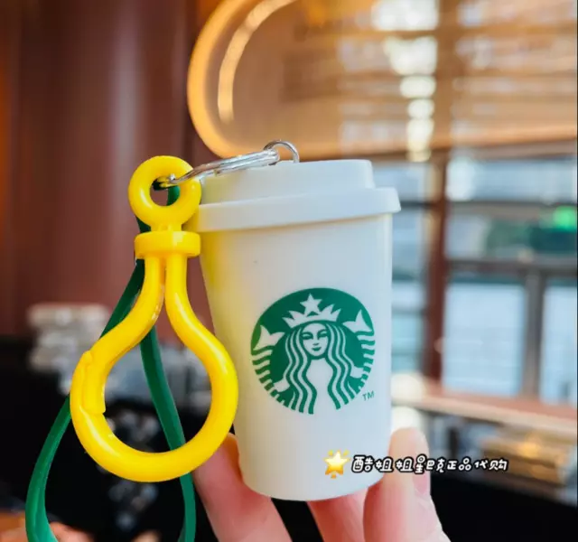 Starbucks 2022 Mini Starcup goddess DIY Drink Bar White key chain bag pendantNEW